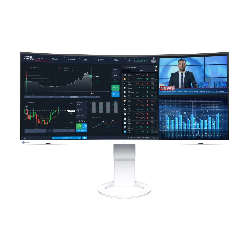 EIZO FlexScan EV3895-WT - ultraszeroki monitor LCD z zakrzywionym ekranem 38"