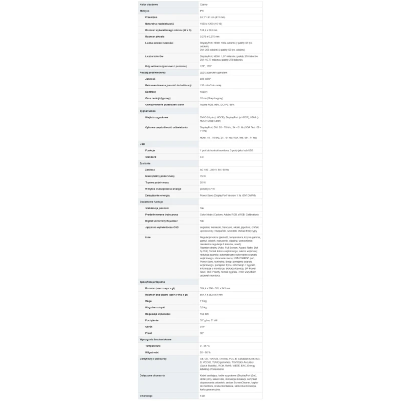 EIZO ColorEdge CG2420 - monitor 24,1", 1920 x 1200, WUXGA, AdobeRGB 99%, wbudowany kalibrator