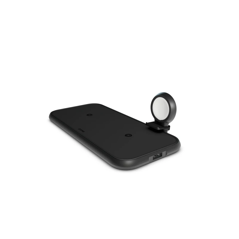 ZENS Aluminium 4w1 - ładowarka bezprzewodowa do dwóch urządzeń, USB oraz Apple Watch (black)