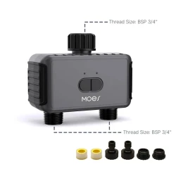 Inteligentny Podwójny Zawór do Nawadniania Ogrodu Bluetooth Moes BWV-YC02-EU Tuya