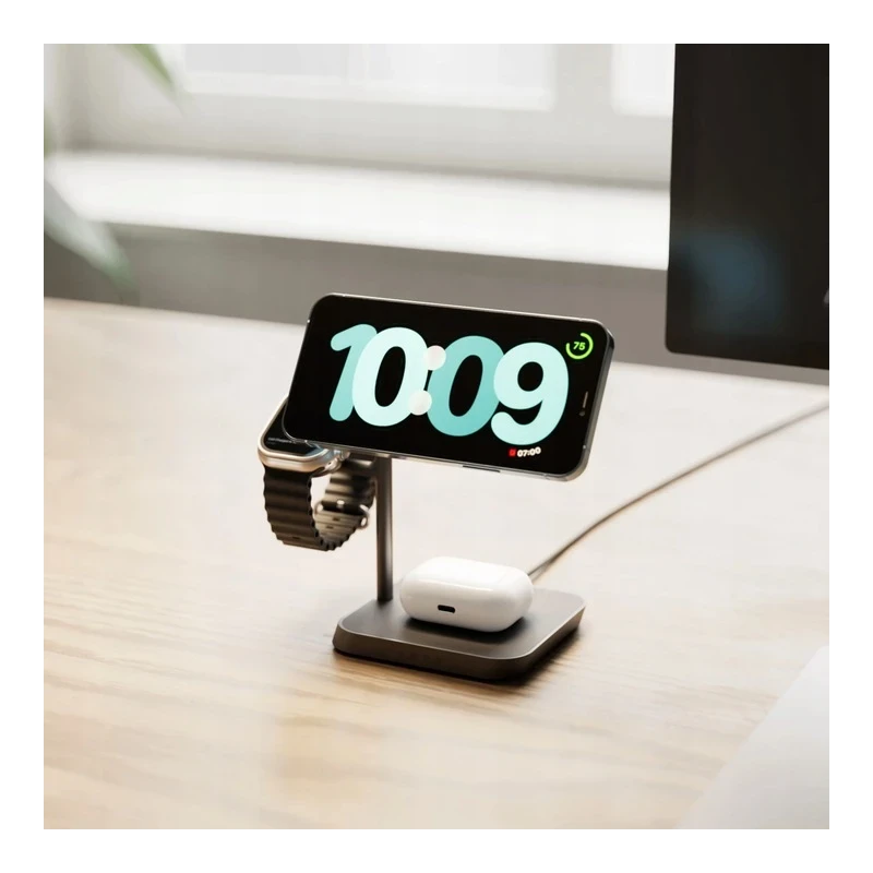 ZENS Office Charger Pro 3 ładowarka bezprzewodowa 3w1 Qi2 25W MagSafe