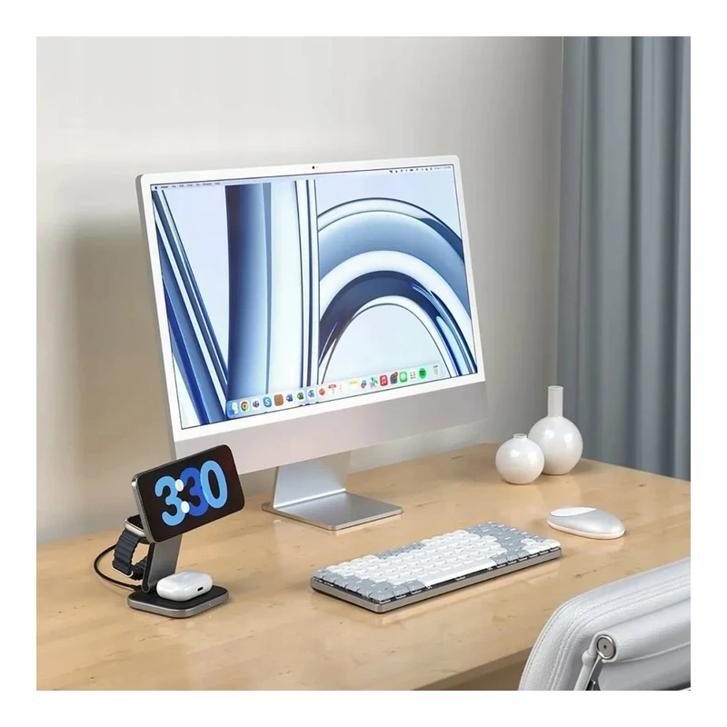 Satechi 3-in-1 Foldable Charging Stand - składana podstawka ładująca Qi2 do trzech urządzeń