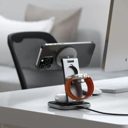 Satechi 3-in-1 Foldable Charging Stand - składana podstawka ładująca Qi2 do trzech urządzeń