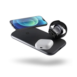 ZENS Aluminium 4w1 - ładowarka bezprzewodowa do dwóch urządzeń, USB oraz Apple Watch (black)