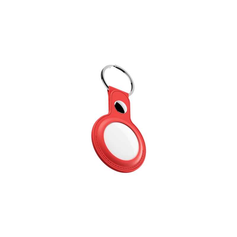 KeyBudz AirTag Keyring - skórzane etui ochronne do AirTag (czerwone)