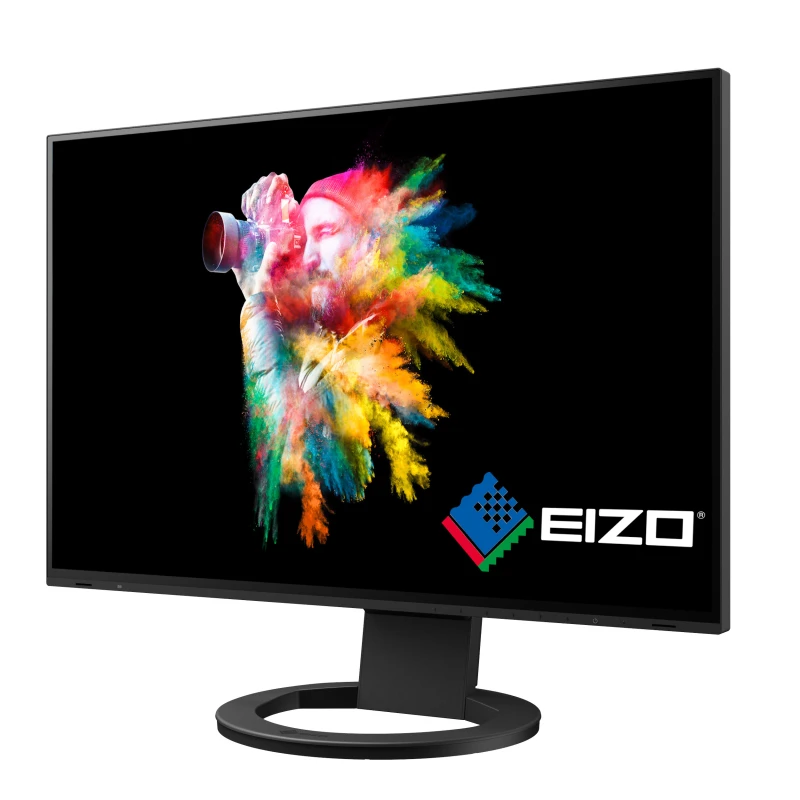 EIZO FlexScan EV2495-BK - monitor LCD 24", 1920 x 1200 (16:10), flicker free, obsługa daisy chain po USB-C, wbudowana karta si