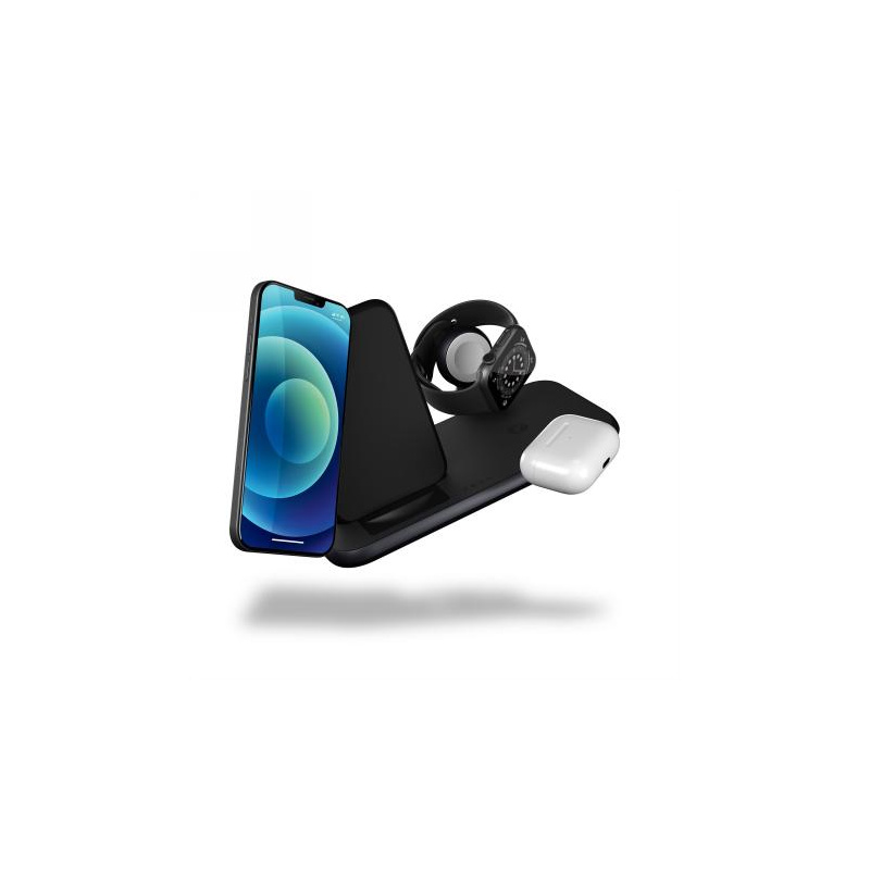 ZENS Aluminium 4w1 Stand Wireless Charger - bezprzewodowa stacja ładująca do trzech urządzeń (45W), z możliwością ładowa