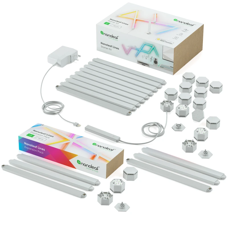 Nanoleaf Lines 60 degrees Starter Kit - listwy świetlne 60 stopni (15 sztuk, 1 kontroler)