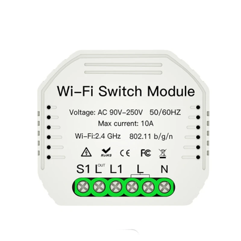 Przekaźnik Dopuszkowy 1-Kanałowy Wi-Fi + RF Moes MS-104 Tuya