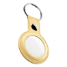 KeyBudz AirTag Keyring - skórzane etui ochronne do AirTag 2- pack (Pastel Yellow)