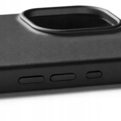 Mujjo Leather Case etui obudowa plecki skórzane iPhone 16 MagSafe czarne