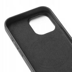 Mujjo Leather Case etui obudowa plecki skórzane iPhone 16 MagSafe czarne