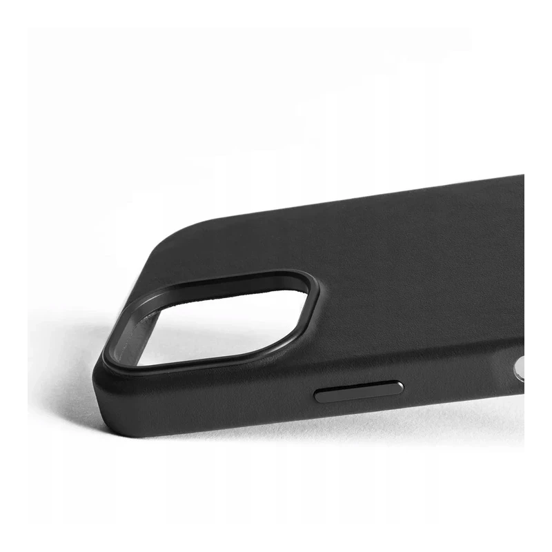 Mujjo Leather Case etui obudowa plecki skórzane iPhone 16 MagSafe czarne