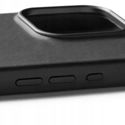 Mujjo Leather Case etui obudowa plecki skórzane iPhone 16 Pro MagSafe black