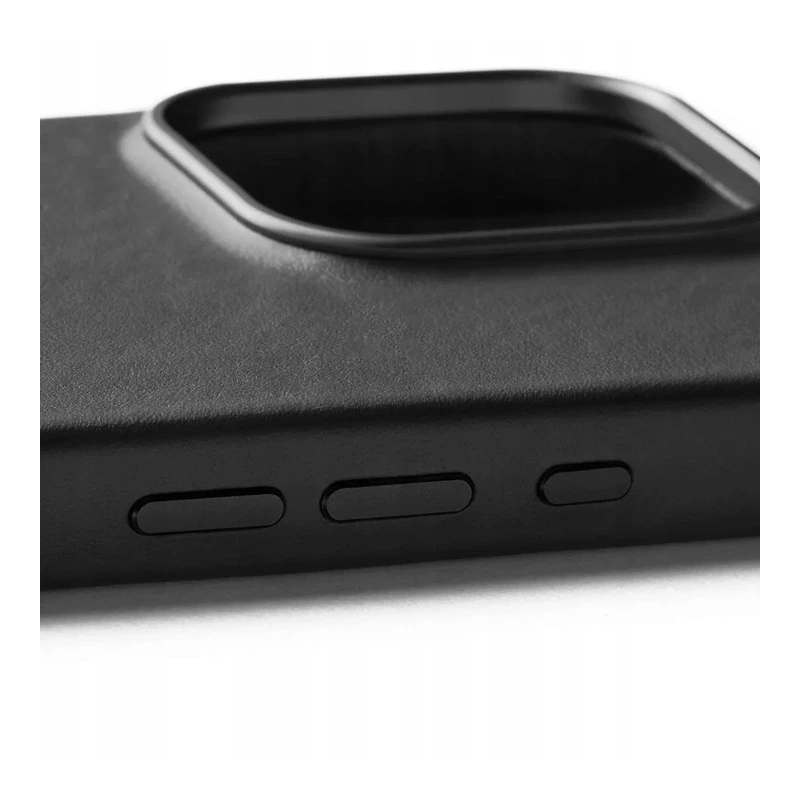 Mujjo Leather Case etui obudowa plecki skórzane iPhone 16 Pro MagSafe black