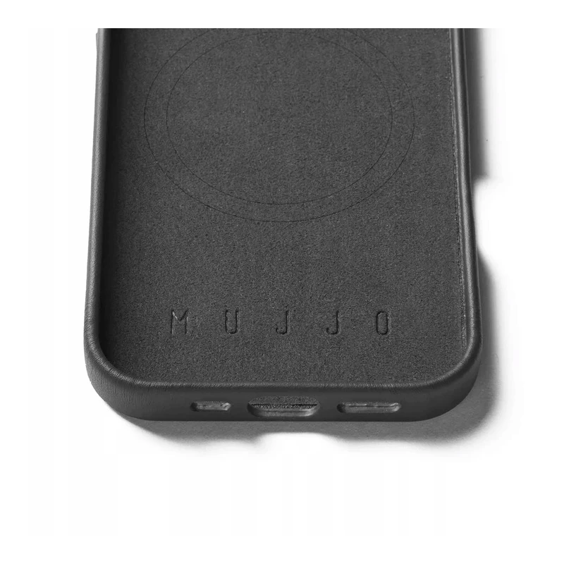 Mujjo Leather Case etui obudowa plecki skórzane iPhone 16 Pro MagSafe black