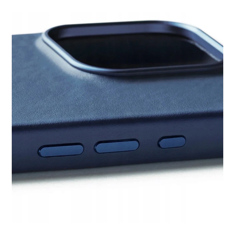 Mujjo Leather Case etui obudowa plecki skórzane iPhone 16 Pro MagSafe monaco blue