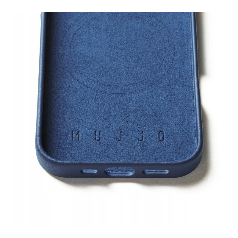 Mujjo Leather Case etui obudowa plecki skórzane iPhone 16 Pro MagSafe monaco blue