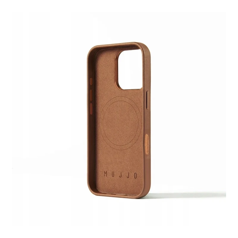 Mujjo Leather Case etui obudowa plecki skórzane iPhone 16 Pro MagSafe tan