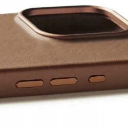 Mujjo Leather Case etui obudowa plecki skórzane iPhone 16 Pro MagSafe tan