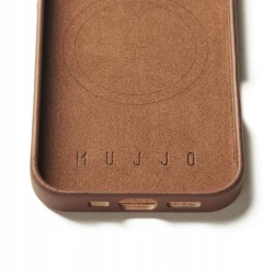 Mujjo Leather Case etui obudowa plecki skórzane iPhone 16 Pro MagSafe tan