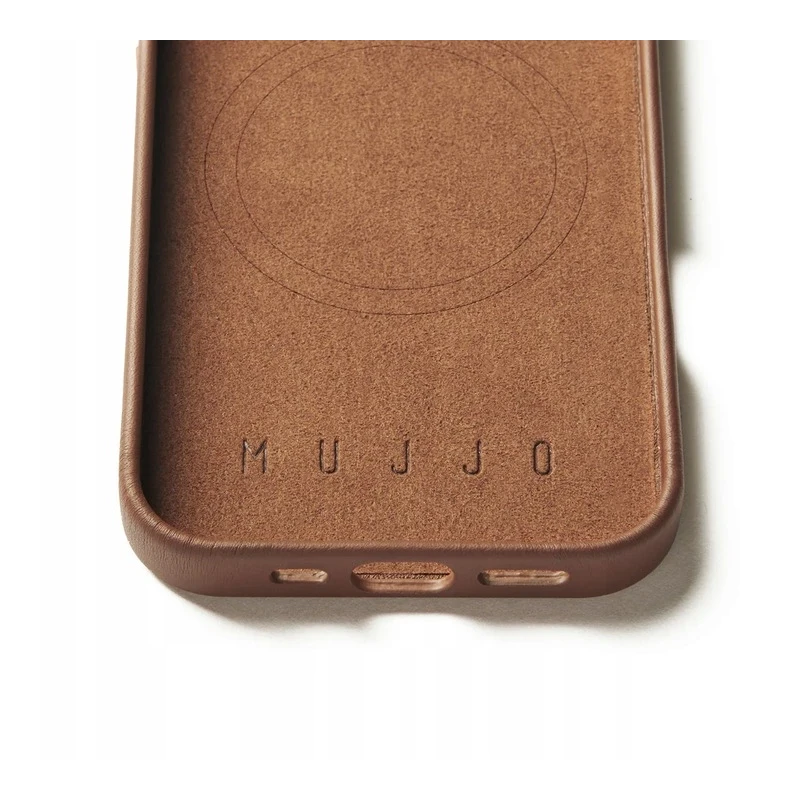 Mujjo Leather Case etui obudowa plecki skórzane iPhone 16 Pro MagSafe tan