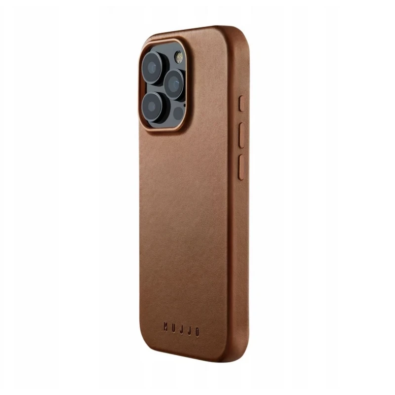Mujjo Leather Case etui obudowa plecki skórzane iPhone 16 Pro MagSafe tan