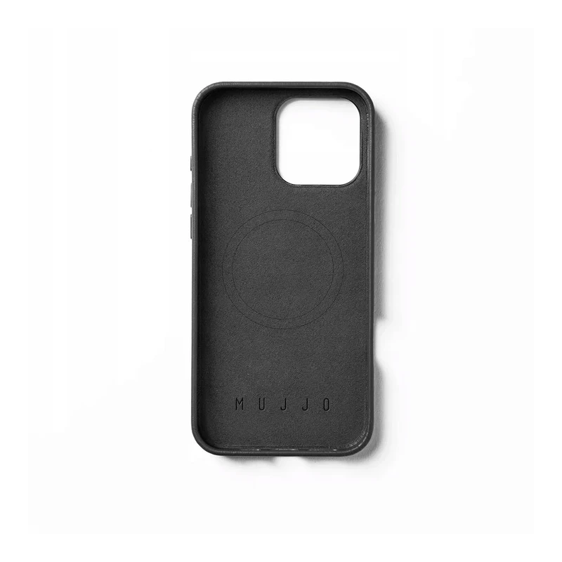 Mujjo Leather Case etui obudowa plecki skórzane iPhone 16 Pro Max MagSafe czarne
