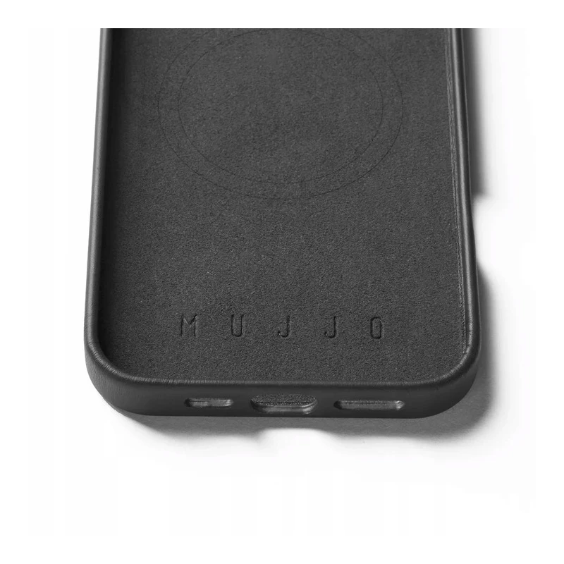 Mujjo Leather Case etui obudowa plecki skórzane iPhone 16 Pro Max MagSafe czarne