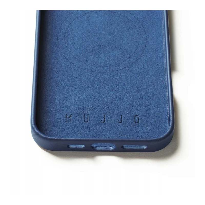 Mujjo Leather Case etui obudowa plecki skórzane iPhone 16 Pro Max MagSafe (monaco blue)