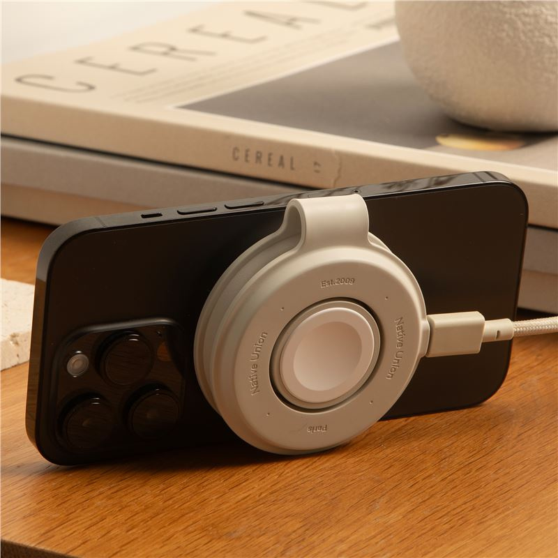 Native Union Voyage 2-in-1 Qi2 wireless charger, sandstone
