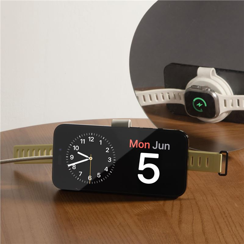 Native Union Voyage 2-in-1 Qi2 wireless charger, sandstone