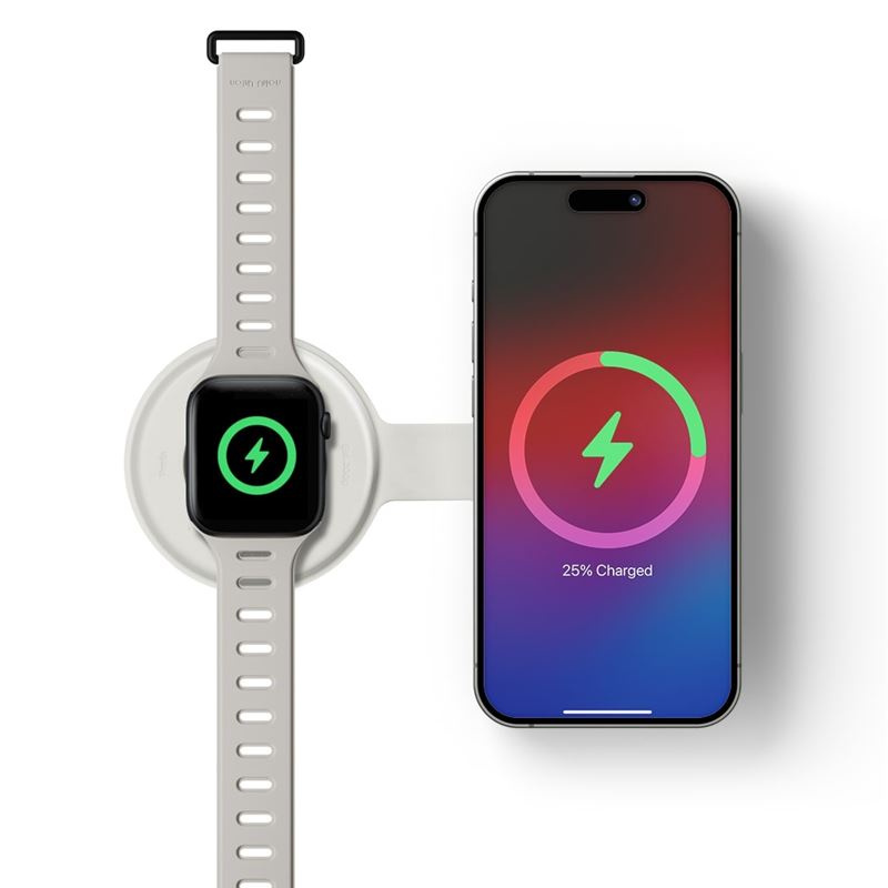 Native Union Voyage 2-in-1 Qi2 wireless charger, sandstone
