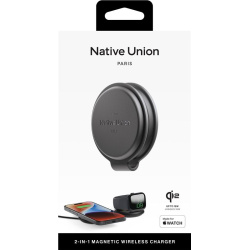 Native Union Voyage 2-in-1 Qi2 wireless charger, black