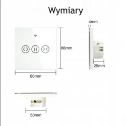 Dotykowy inteligentny przełącznik rolet Wi-Fi Moes WS-EUR-C (biały) Tuya