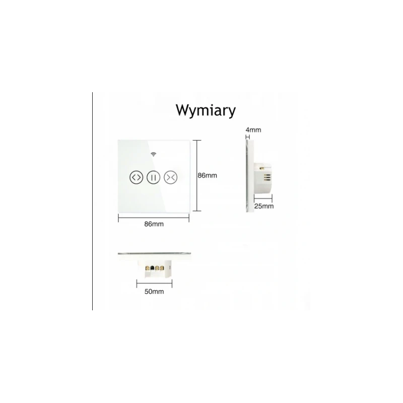 Dotykowy inteligentny przełącznik rolet Wi-Fi Moes WS-EUR-C (biały) Tuya