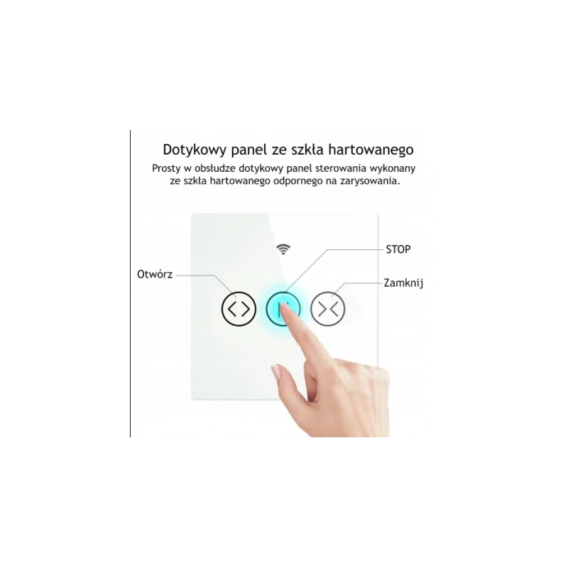Dotykowy inteligentny przełącznik rolet Wi-Fi Moes WS-EUR-C (biały) Tuya