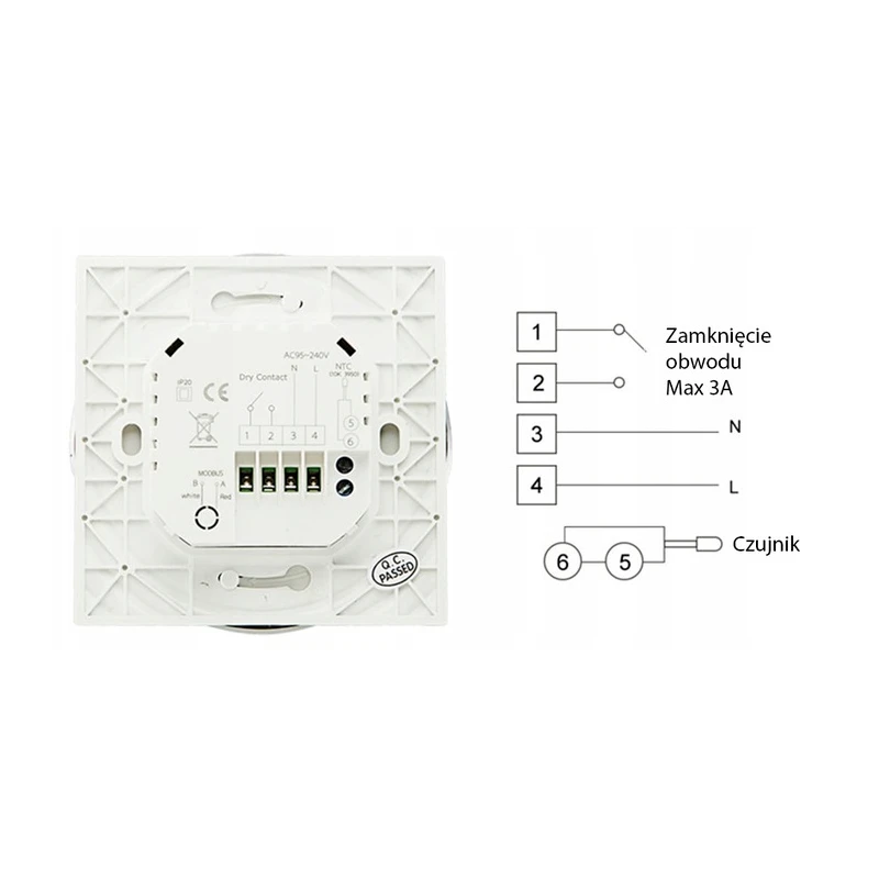 Tuya Gas / Water Boiler Thermostat Black Wi-Fi