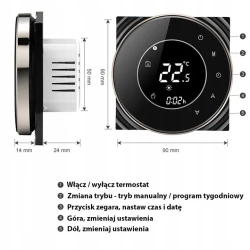 Tuya Gas / Water Boiler Thermostat Black Wi-Fi