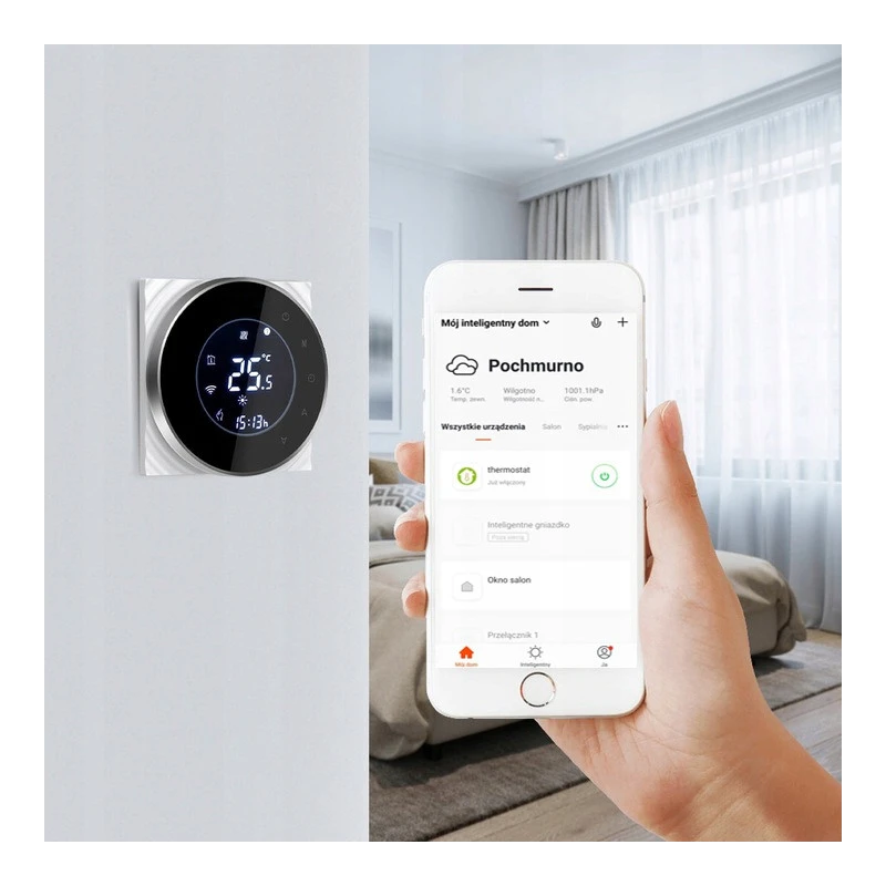 Tuya Gas / Water Boiler Thermostat Black Wi-Fi