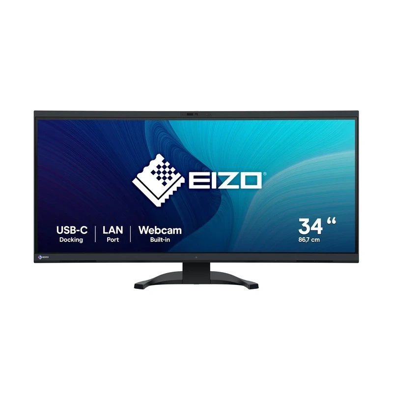 EIZO FlexScan EV3450XC-BK - monitor 34,1", 3440 x 1440 UWQHD, zakrzywiony, wbudowana kamera 21:9, (czarny)