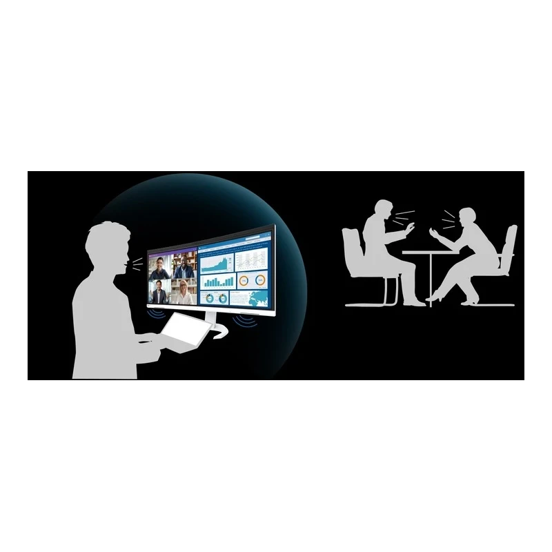 EIZO FlexScan EV3450XC-BK - monitor 34,1", 3440 x 1440 UWQHD, zakrzywiony, wbudowana kamera 21:9, (czarny)