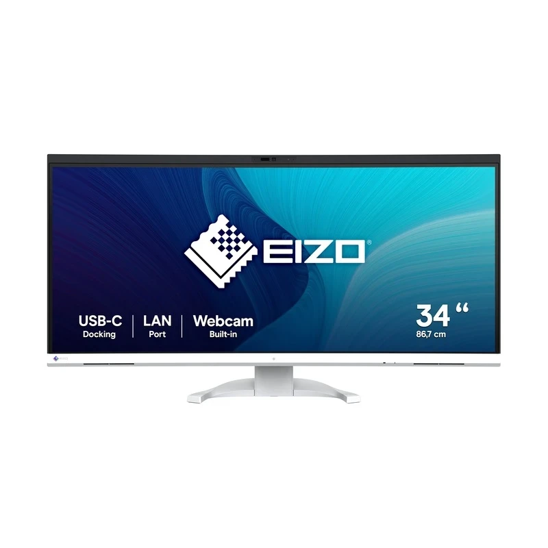 EIZO FlexScan EV3450XC-WT - monitor 34,1", 3440 x 1440 UWQHD, zakrzywiony, wbudowana kamera 21:9, (biały)