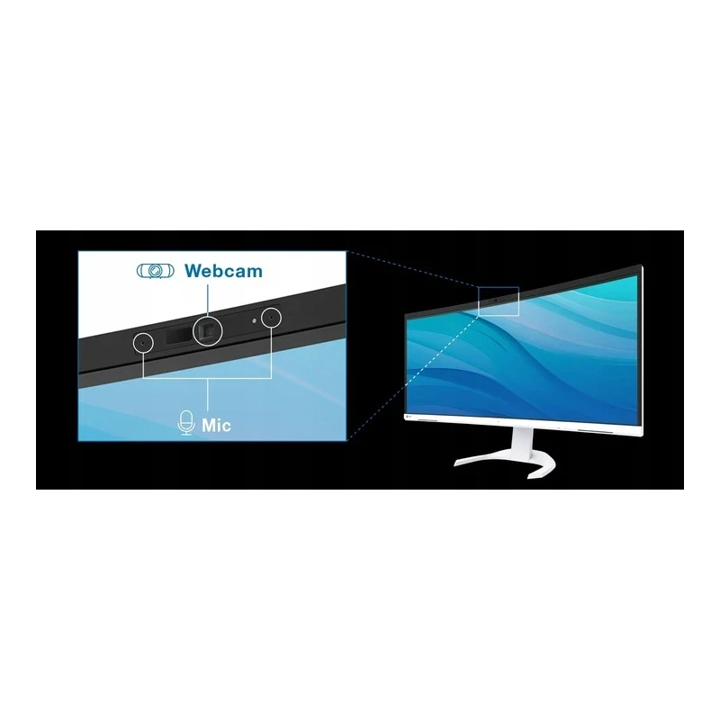 EIZO FlexScan EV3450XC-WT - monitor 34,1", 3440 x 1440 UWQHD, zakrzywiony, wbudowana kamera 21:9, (biały)
