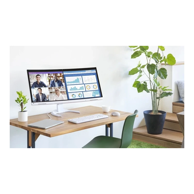 EIZO FlexScan EV3450XC-WT - monitor 34,1", 3440 x 1440 UWQHD, zakrzywiony, wbudowana kamera 21:9, (biały)