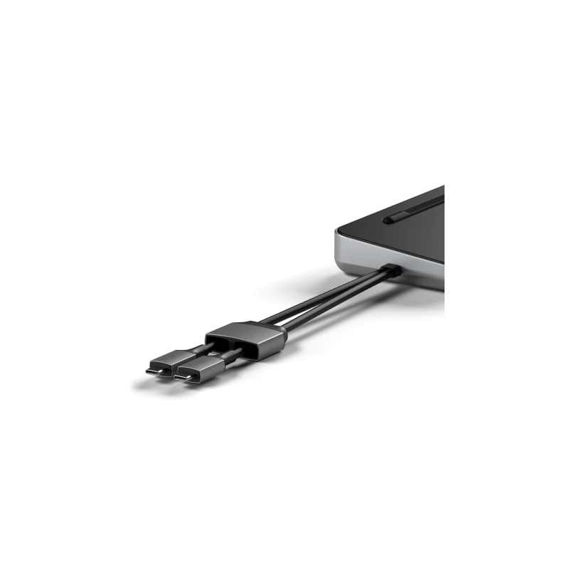 Satechi Dual Dock Stand - stacja dokująca do MacBook z podwójnym USB-C (USB-C PD 75W, 2x USB-C 5Gbps i 10 Gbps, 2x HDMI 2.0, 1x 