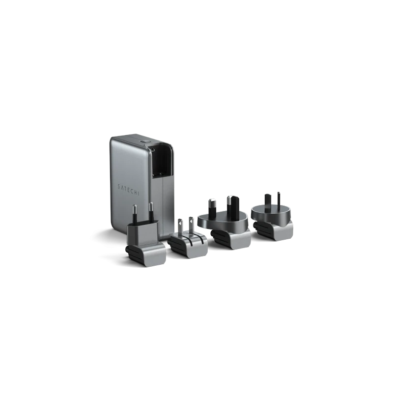 Satechi 4-Port GaN Travel Charger - ładowarka podróżna 145W  z 4 adapterami do gniazdek - US, UK, EU, AS (4x USB-C)
