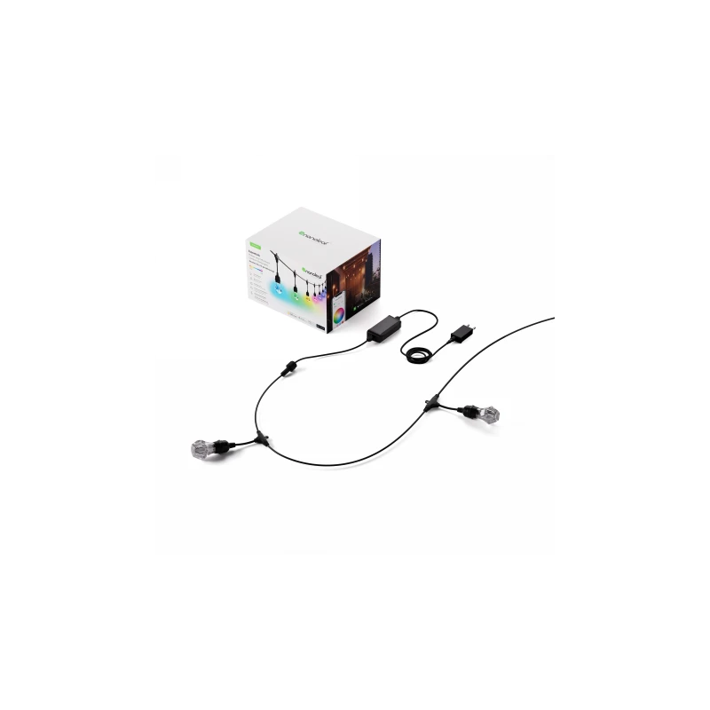 Nanoleaf Essentials Smart Multicolour Outdoor String Light Starter Kit - wielokolorowe lampki zewnętrzne 15 m, 55 Lm/żarówka, 27