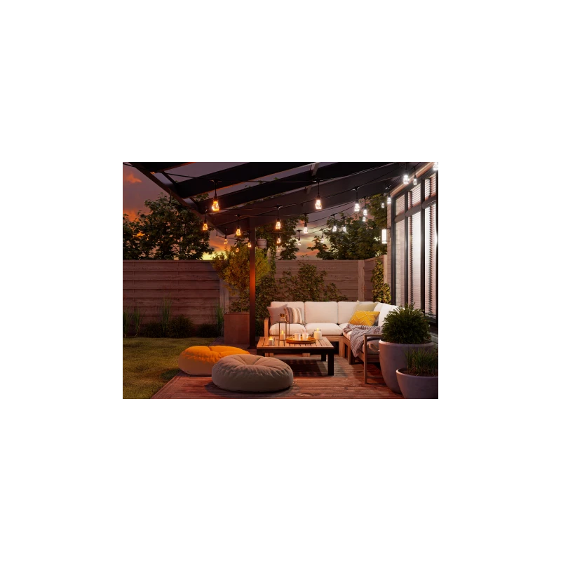 Nanoleaf Essentials Smart Multicolour Outdoor String Light Starter Kit - wielokolorowe lampki zewnętrzne 15 m, 55 Lm/żarówka, 27