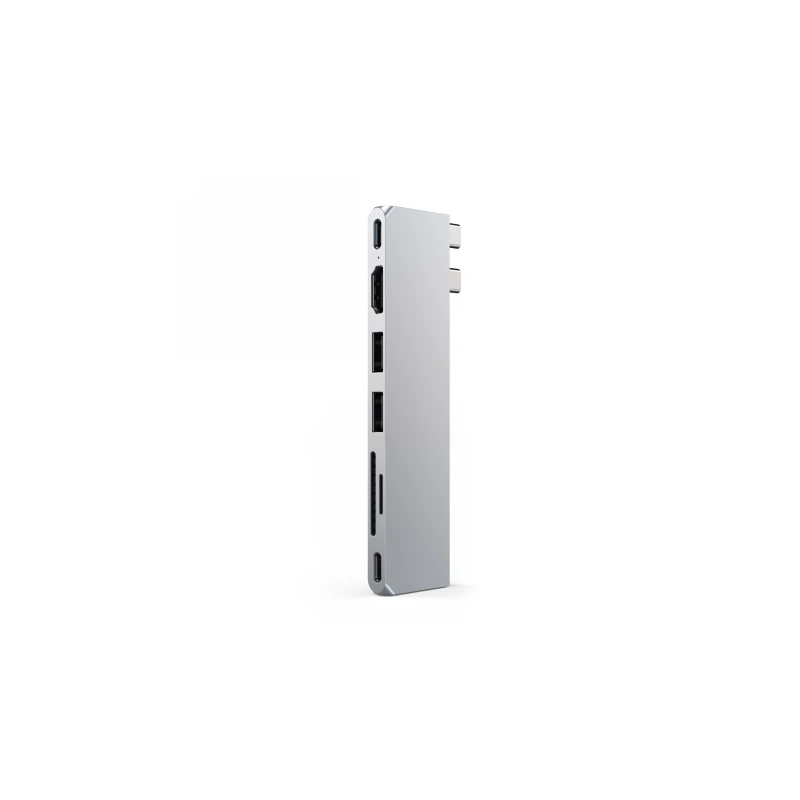 Satechi Pro Hub Slim - aluminiowy hub z podwójnym USB-C do MacBook (USB 4, HDMI, 2x USB-A, SD/microSD, USB-C) (silver)